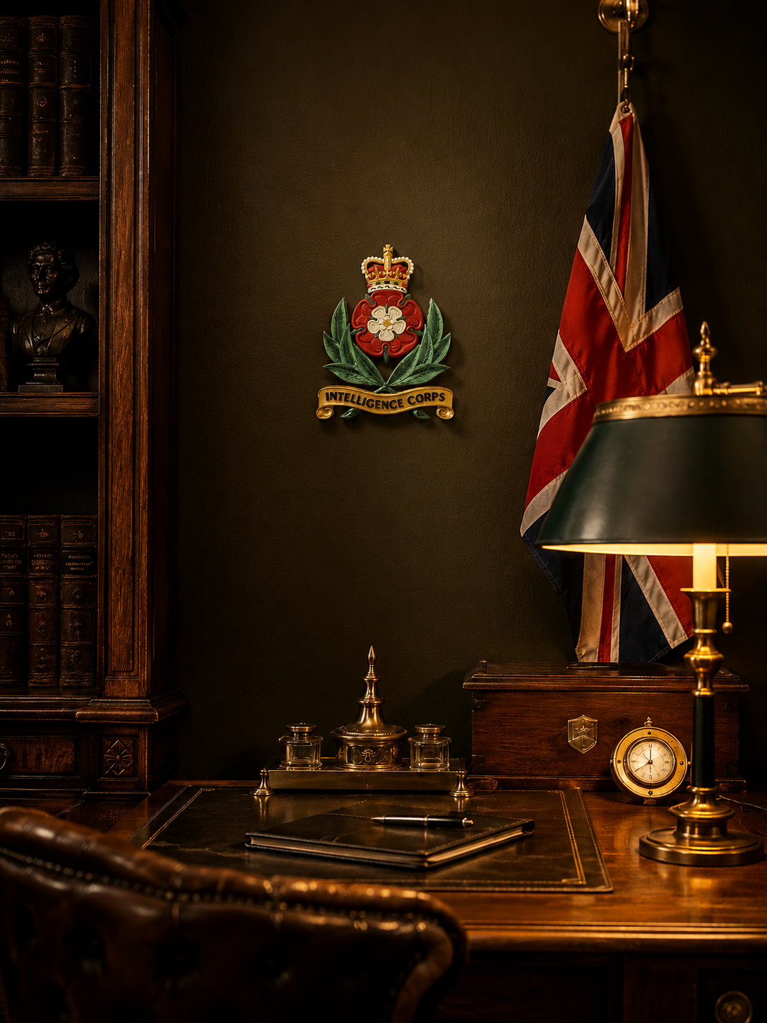Intelligence Corps 3D Printed Cap Badge Queen's Crown
