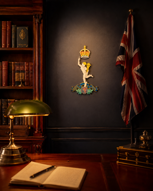 Royal Corps of Signals King's Crown Cap Badge