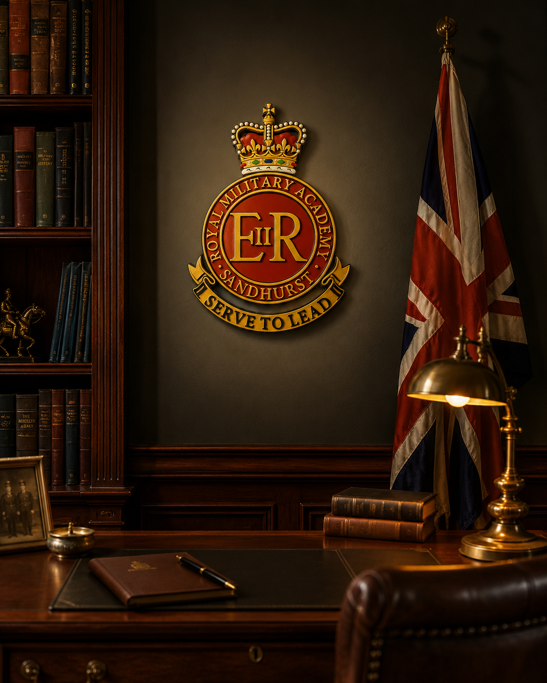 Royal Military Academy Sandhurst 3D Printed Cap Badge Queen's Crown