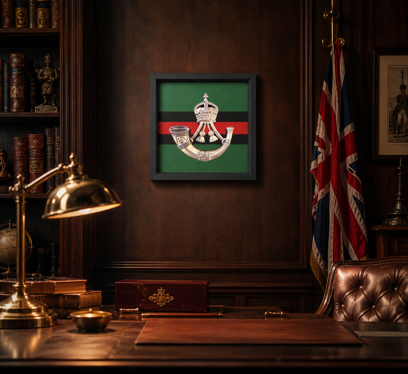 The Rifles Cap Badge Display Frame – King's Crown | Officially Licensed