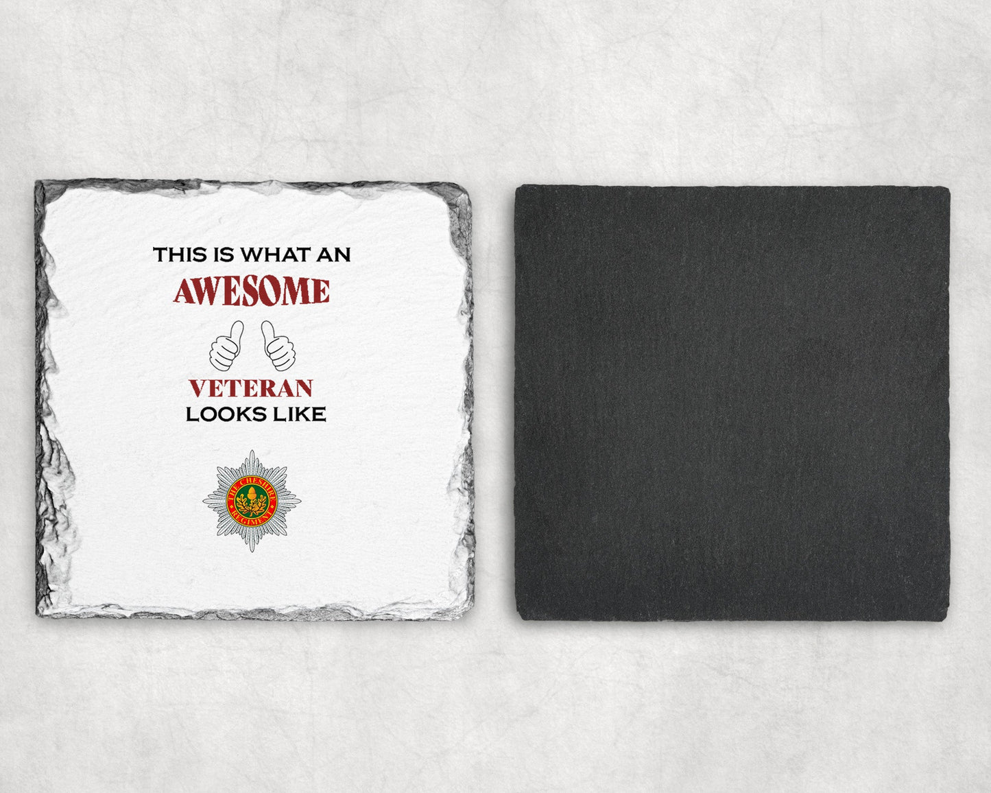 Cheshire Regiment - Veteran - Slate Coaster