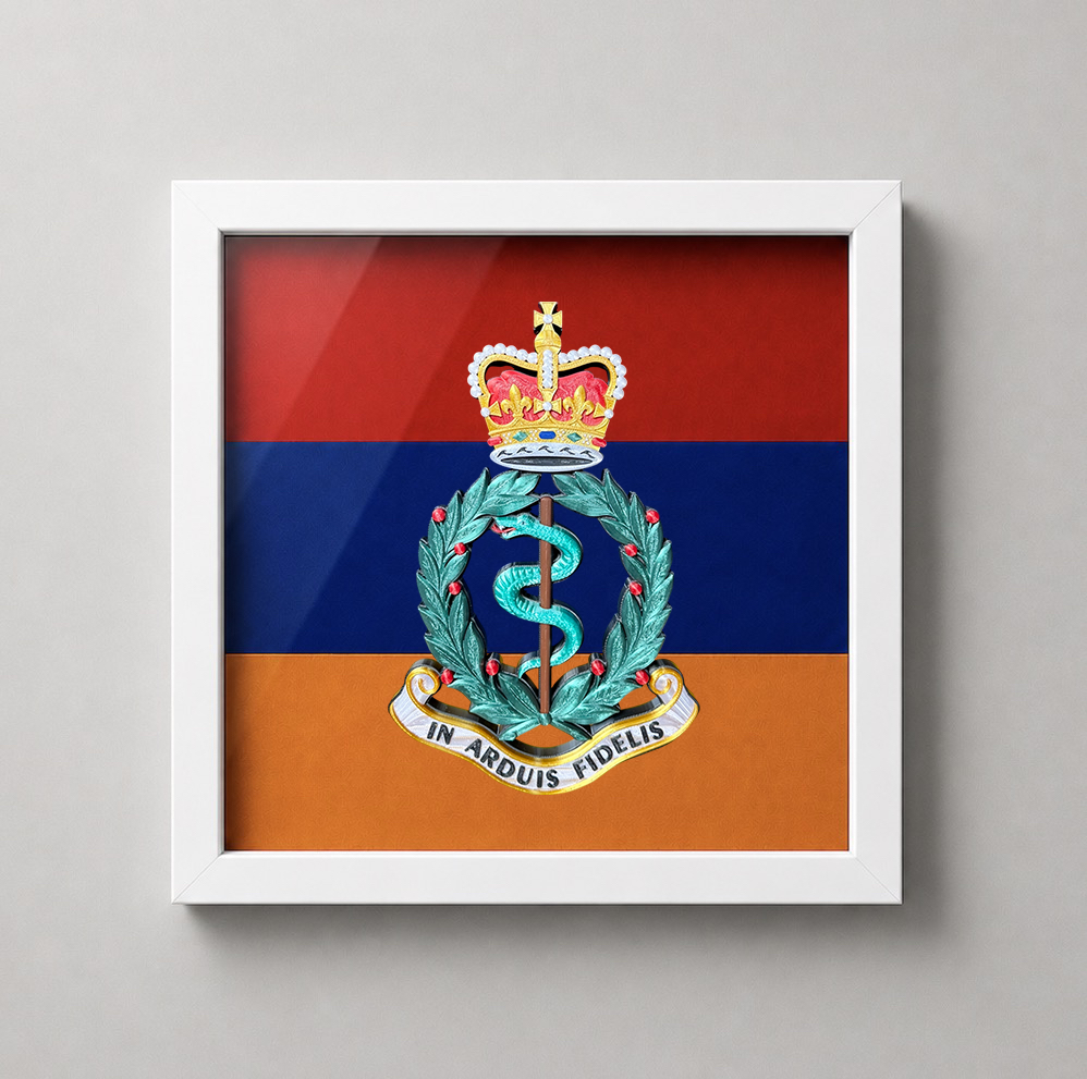 Royal Army Medical Corps Queen's Crown Cap Badge Display Frame | Officially Licensed