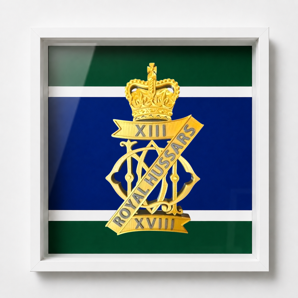 13th/18th Royal Hussars Cap Badge Display Frame | Officially Licensed