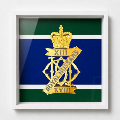 13th/18th Royal Hussars Cap Badge Display Frame | Officially Licensed