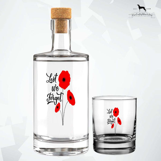 Lest We Forget - Poppy (Design 3) - Fill Your Own Spirit Bottle
