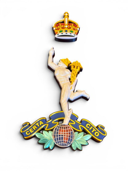 Royal Corps of Signals King's Crown Cap Badge