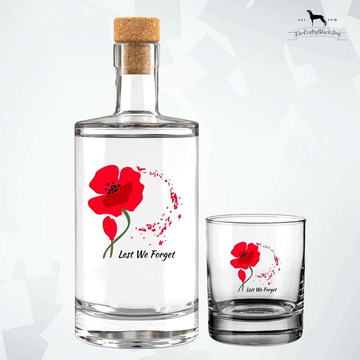 Lest We Forget - Poppy (Design 5) - Fill Your Own Spirit Bottle
