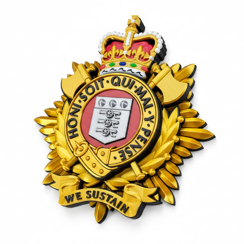 Royal Logistics Corps Queen's Crown Officers Variant Cap Badge | Officially Licensed