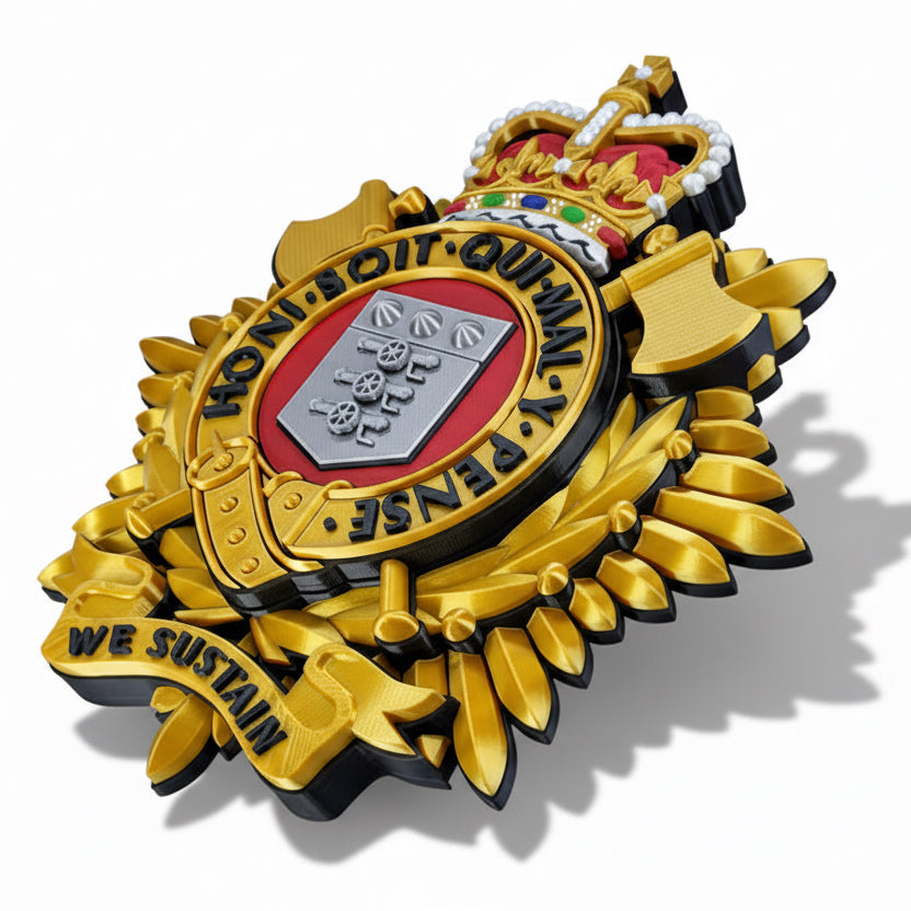 Royal Logistics Corps Queen's Crown Officers Variant Cap Badge | Officially Licensed