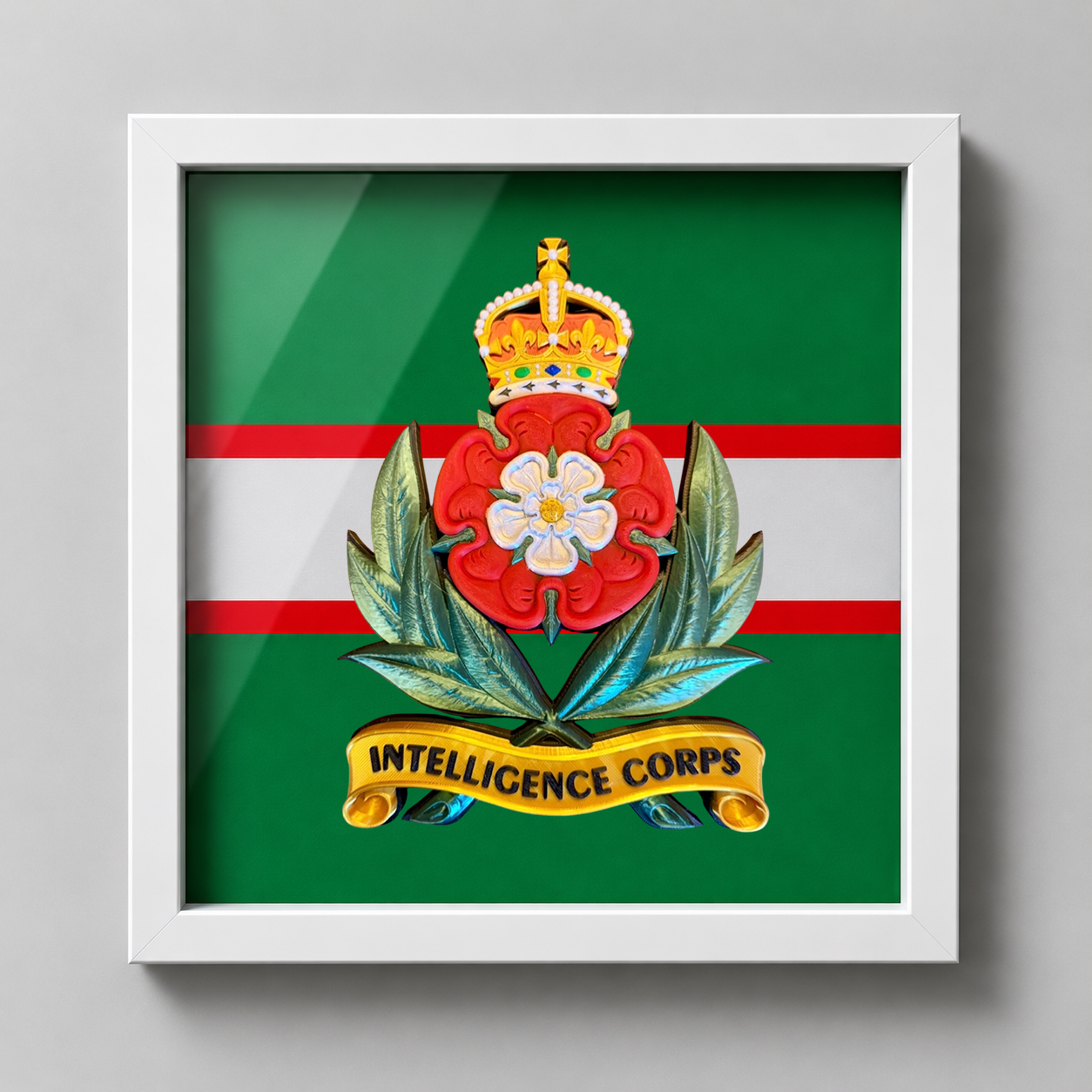 Intelligence Corps King's Crown Cap Badge Display Frame | Officially Licensed