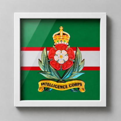 Intelligence Corps King's Crown Cap Badge Display Frame | Officially Licensed