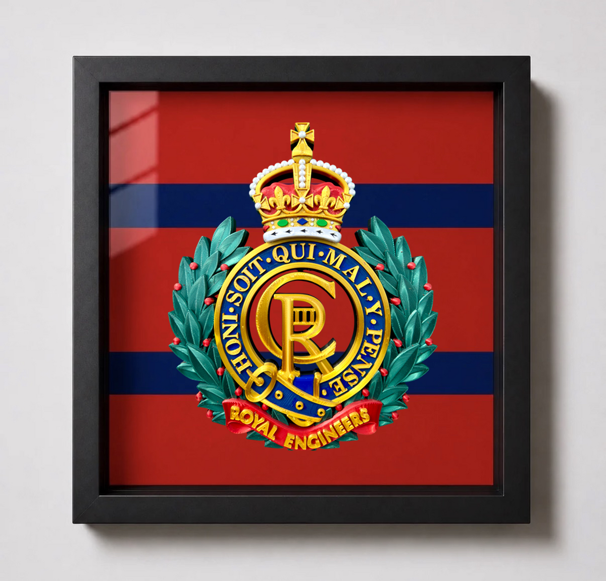 Royal Engineers King's Crown Cap Badge Display Frame | MOD-Licensed