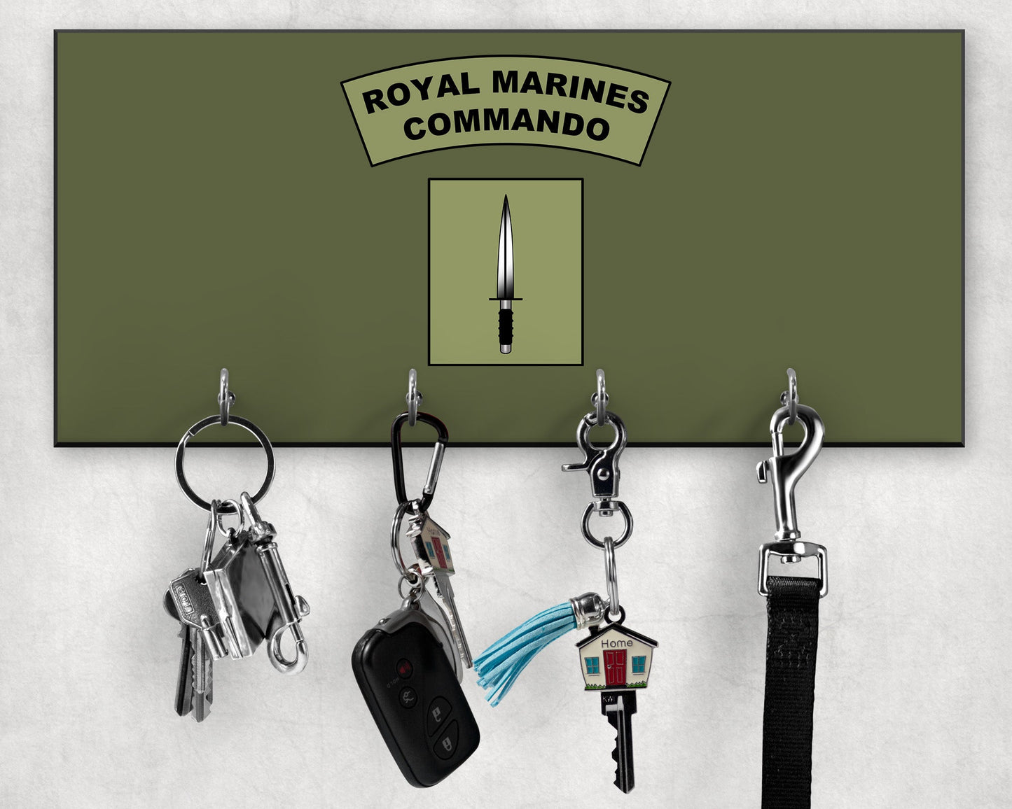 Royal Marines Dagger & Flash - Wooden Key/Beret Hook