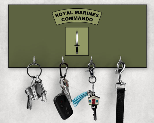 Royal Marines Dagger & Flash - Wooden Key Holder/Hook