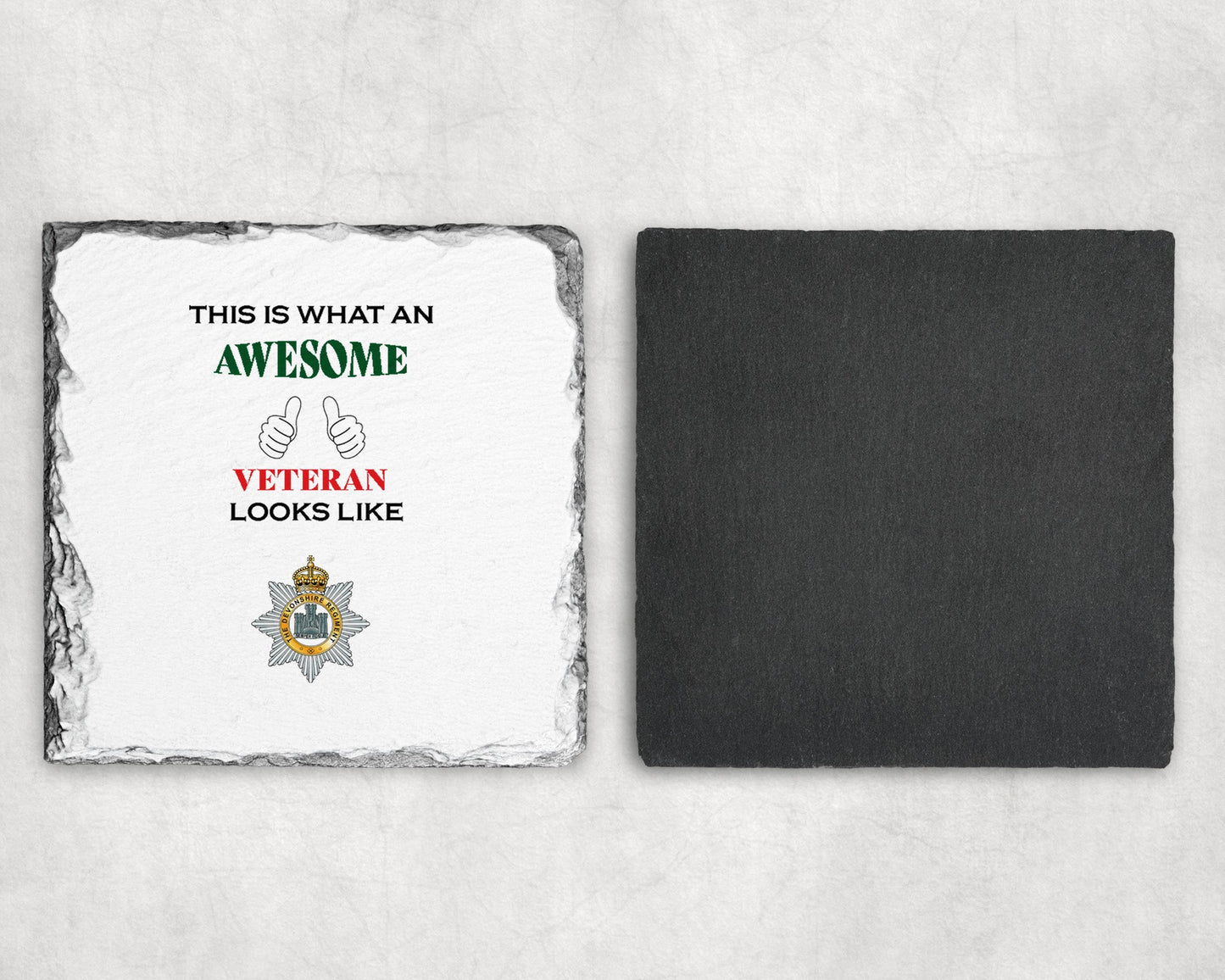 Devonshire Regiment - Veteran - Slate Coaster