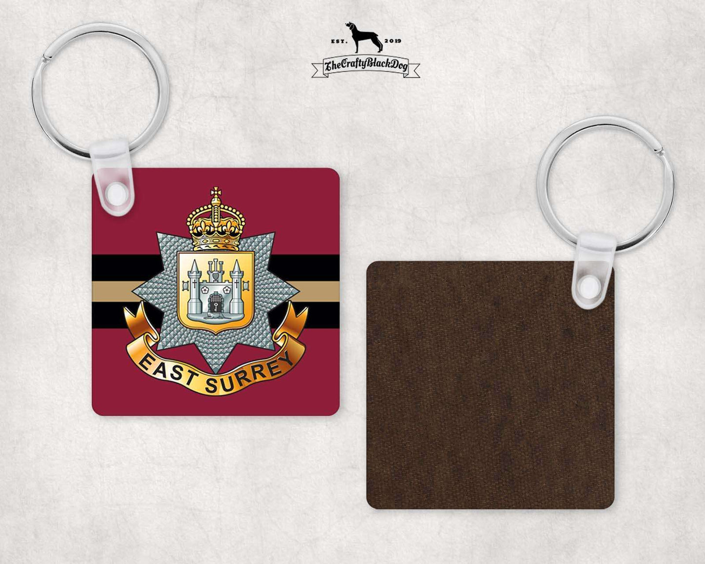 East Surrey Regiment - Square Key Ring