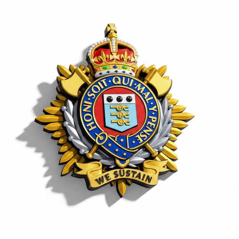 Royal Logistics Corps King's Crown Cap Badge