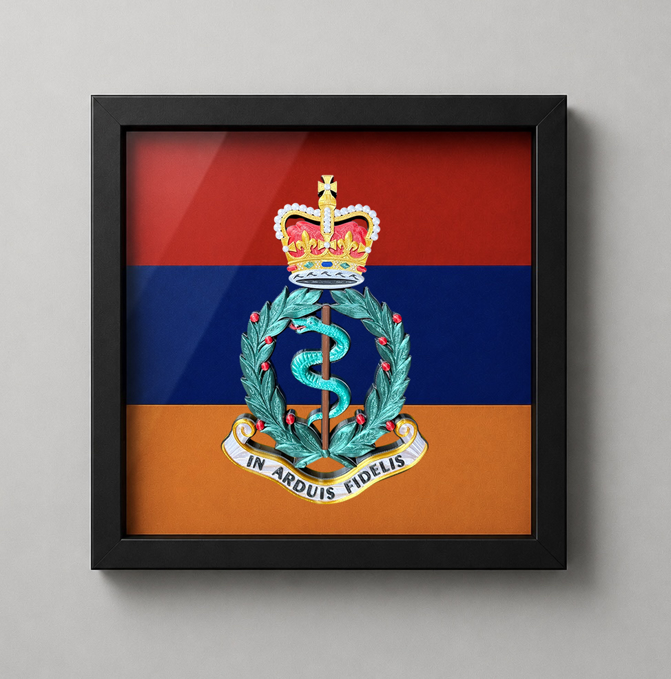 Royal Army Medical Corps Queen's Crown Cap Badge Display Frame | Officially Licensed