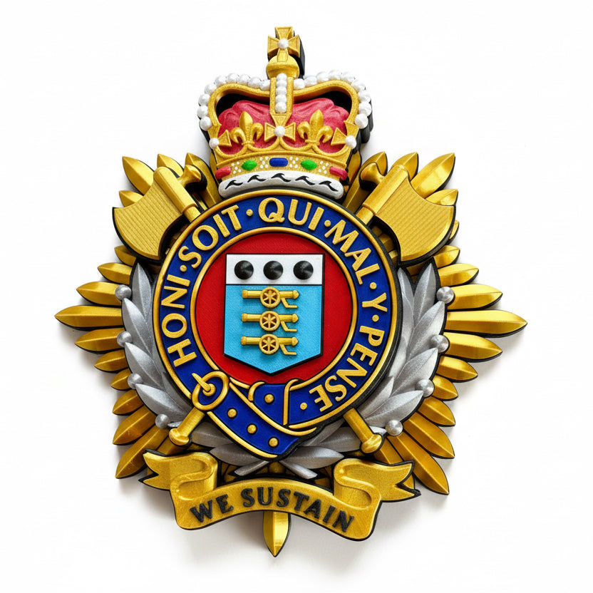 Royal Logistics Corps Queen's Crown Cap Badge