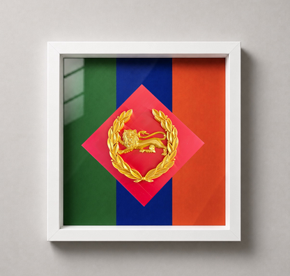 King's Own Royal Border Regiment Beret Badge Regimental Colours Display Frame | Officially Licensed