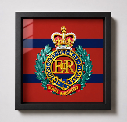 Royal Engineers Queen's Crown Cap Badge Display Frame | Officially Licensed
