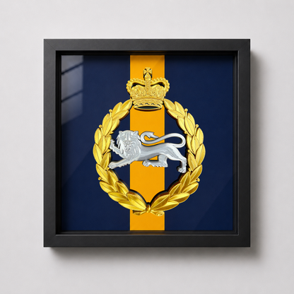 King's Own Royal Border Regiment Silver & Gold Cap Badge & Stable Belt Display Frame | Officially Licensed
