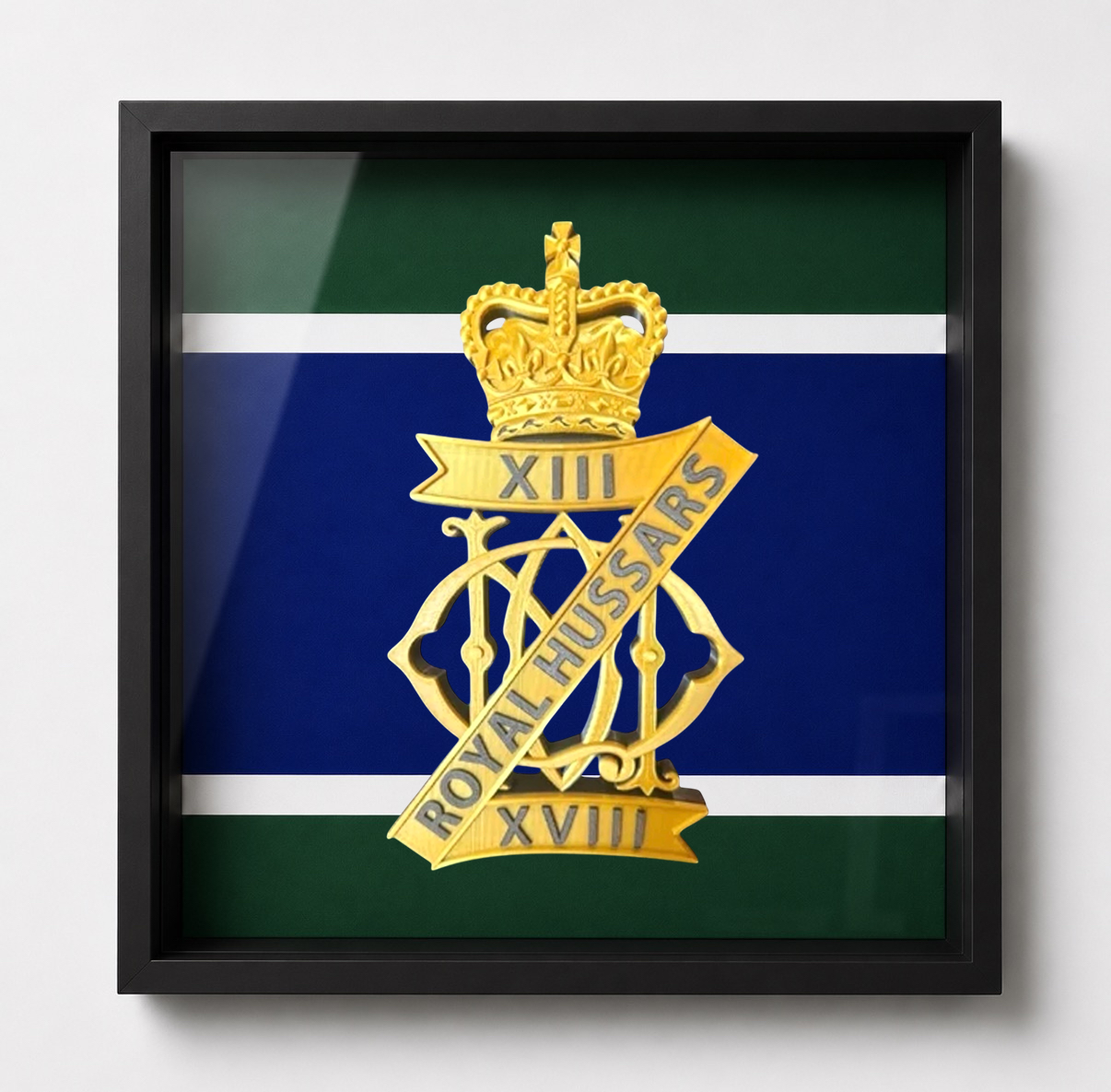 13th/18th Royal Hussars Cap Badge Display Frame | Officially Licensed