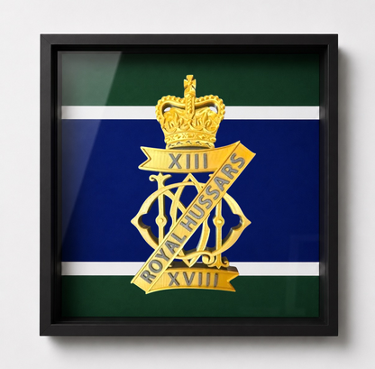 13th/18th Royal Hussars Cap Badge Display Frame | Officially Licensed