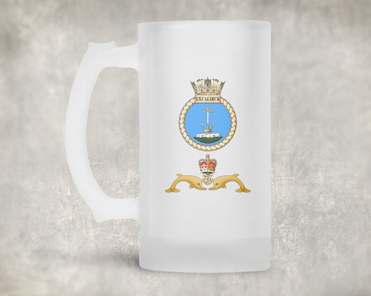 HMS Excalibur - Frosted Stein/Tankard/Beer Mug - Frosted Stein/Tankard/Beer Mug