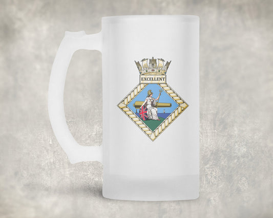 HMS Excellent - Frosted Stein/Tankard/Beer Mug - Frosted Stein/Tankard/Beer Mug