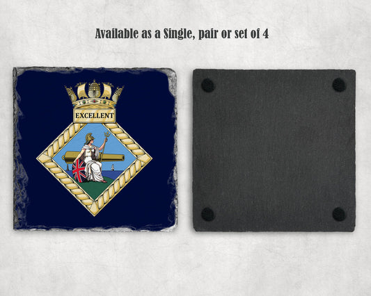 HMS Excellent - Slate Coaster