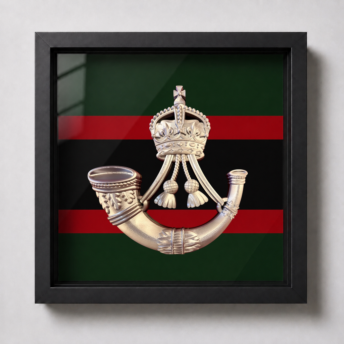 The Rifles Cap Badge Display Frame – King's Crown | Officially Licensed