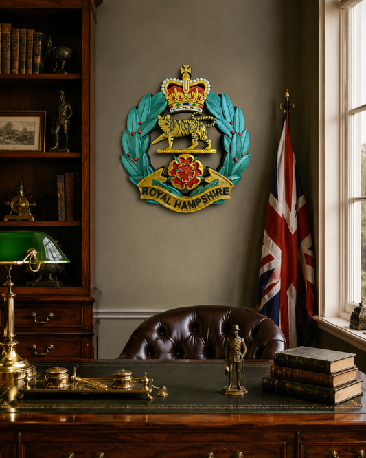 Royal Hampshire Regiment Full Colour Cap Badge Crest | Officially Licensed