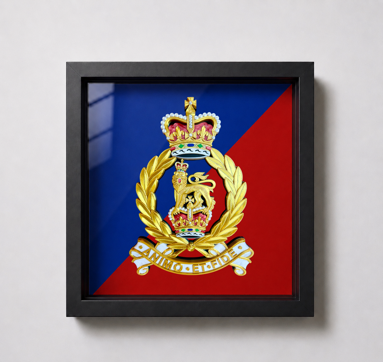 Adjutant General's Corps Queen's Crown Cap Badge Display Frame | Officially Licensed