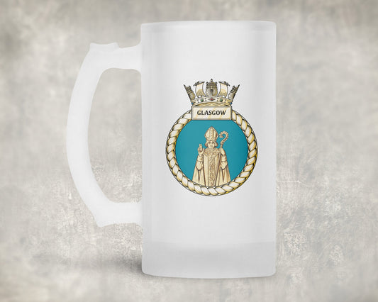 HMS Glasgow - Frosted Stein/Tankard/Beer Mug - Frosted Stein/Tankard/Beer Mug