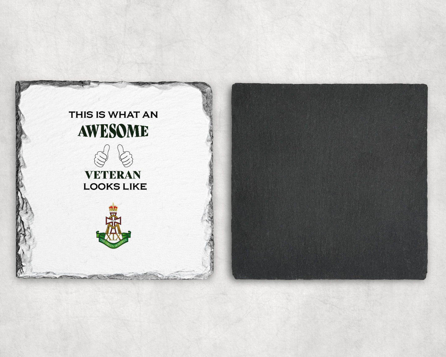 Green Howards - Veteran - Slate Coaster