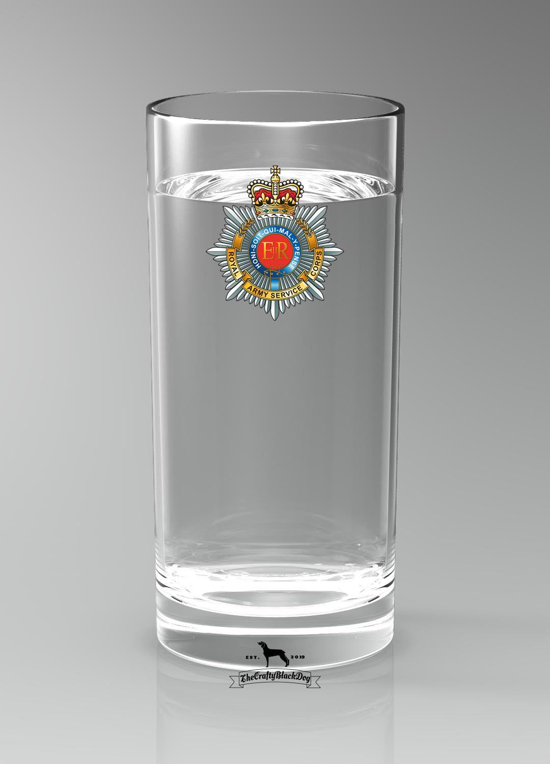 Royal Army Service Corps - Straight Gin/Mixer/Water Glass