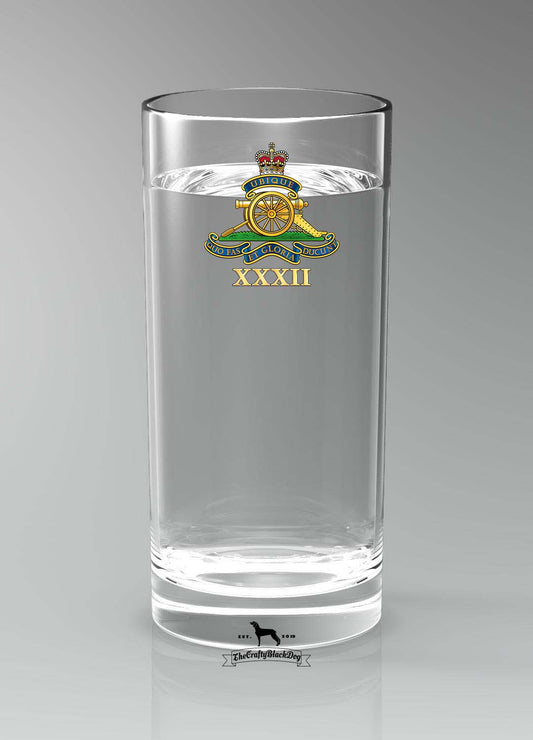 32 Regiment Royal Artillery - Straight Gin/Mixer/Water Glass