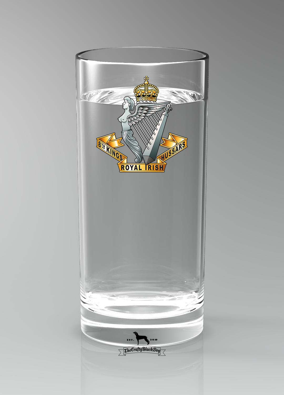 8th Kings Royal Irish Hussars - Straight Gin/Mixer/Water Glass