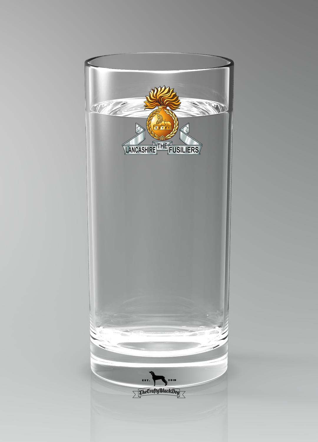 Lancashire Fusiliers - Straight Gin/Mixer/Water Glass