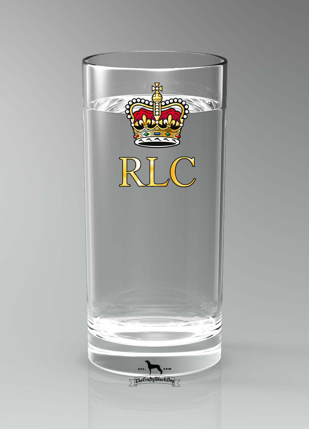 Royal Logistic Corps cypher - Straight Gin/Mixer/Water Glass