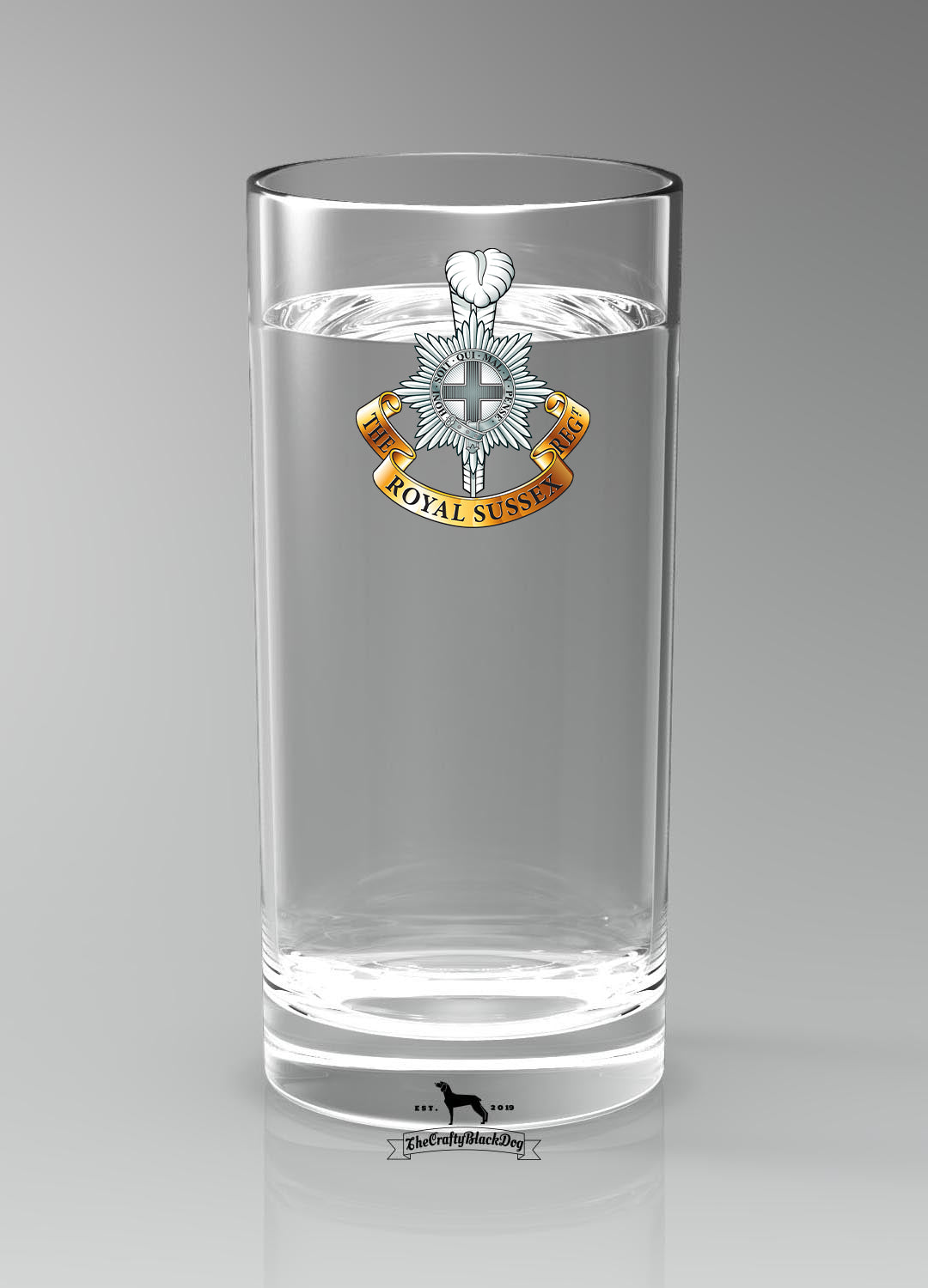 Royal Sussex Regiment - Straight Gin/Mixer/Water Glass