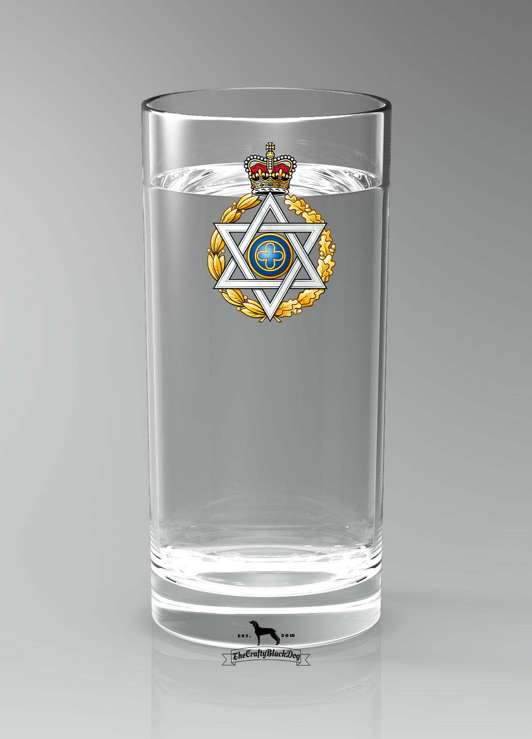 Royal Army Chaplains' Department Jewish - Straight Gin/Mixer/Water Glass