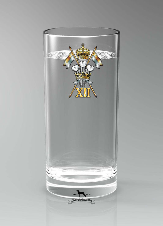 12th Royal Lancers - Straight Gin/Mixer/Water Glass