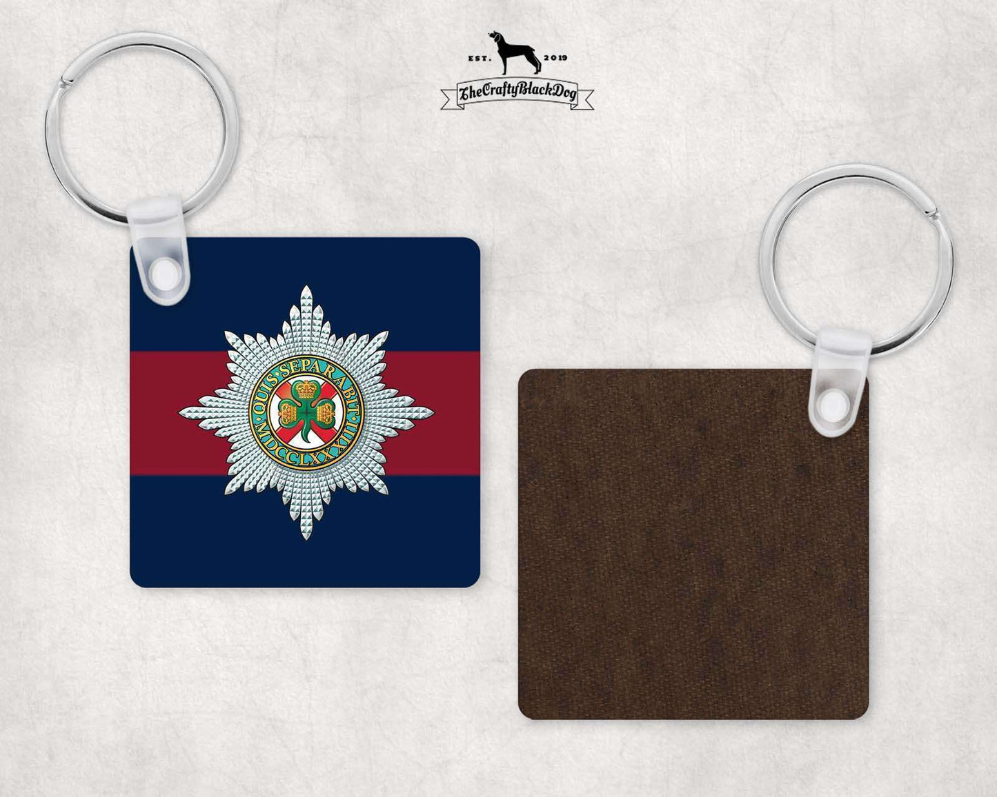 Irish Guards - Square Key Ring