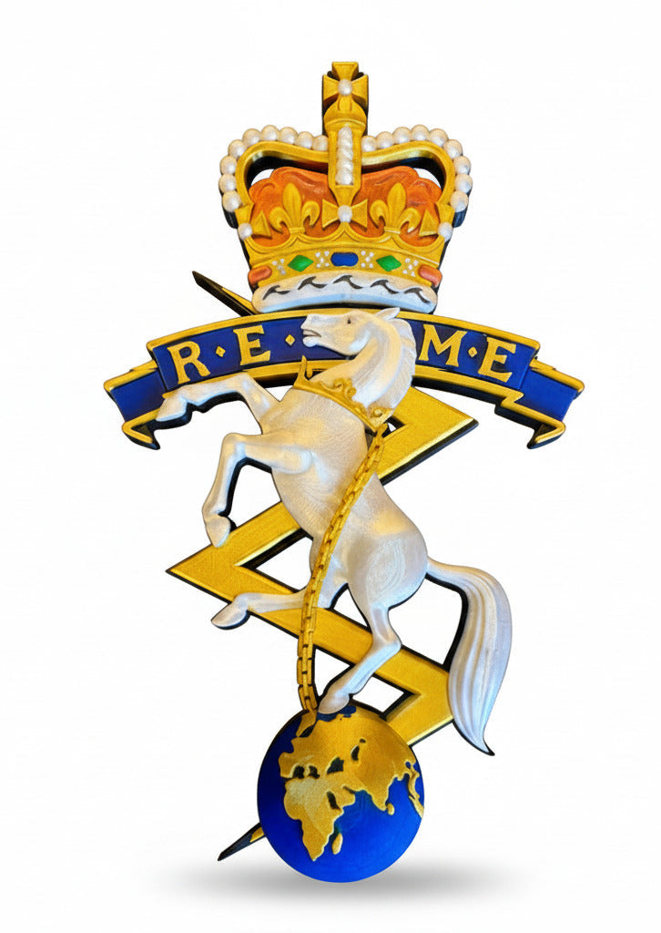 REME Queen's Crown Cap Badge