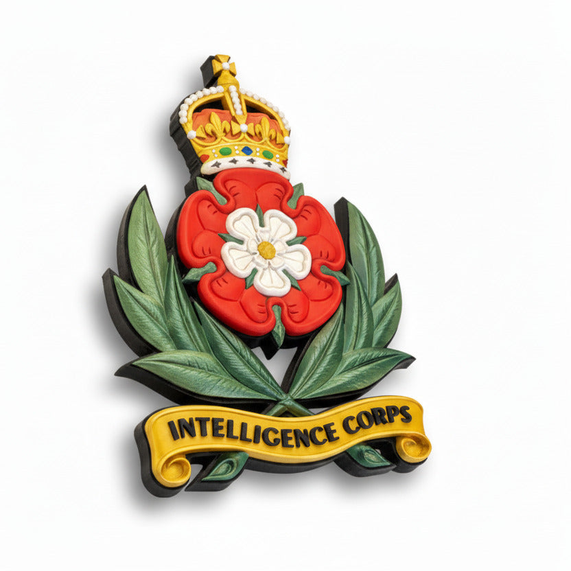 Intelligence Corps King's Crown Cap Badge