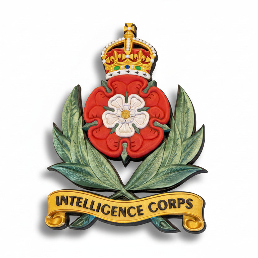 Intelligence Corps King's Crown Cap Badge