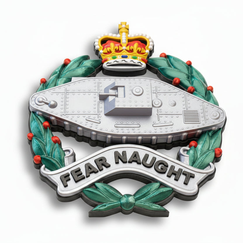 Royal Tank Regiment 3D Printed Cap Badge Queen's Crown