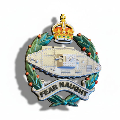 Royal Tank Regiment 3D Printed Cap Badge King's Crown